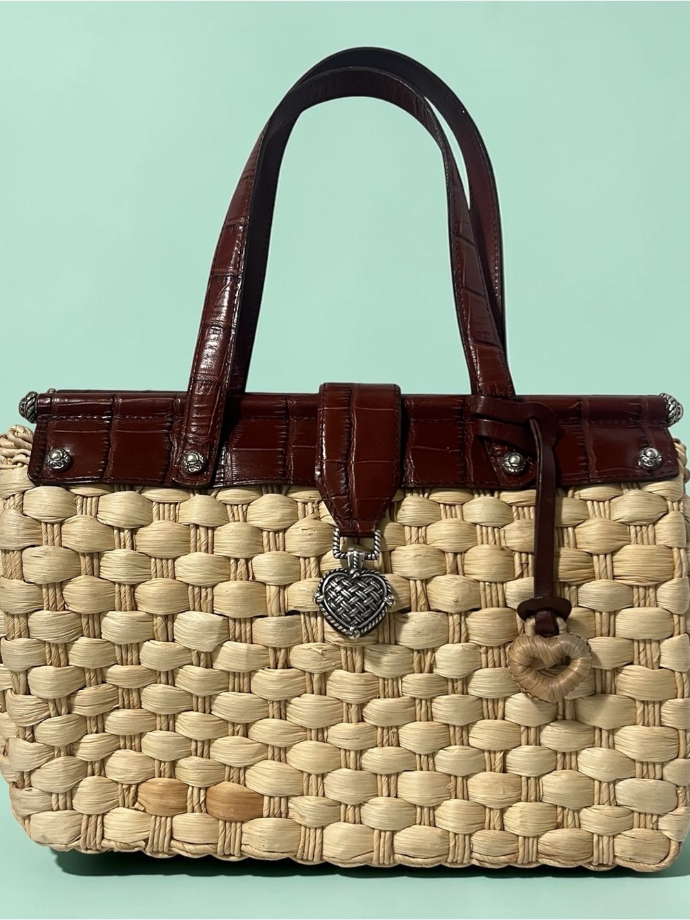 Brighton βRuthβ Woven Straw Satchel Handbag